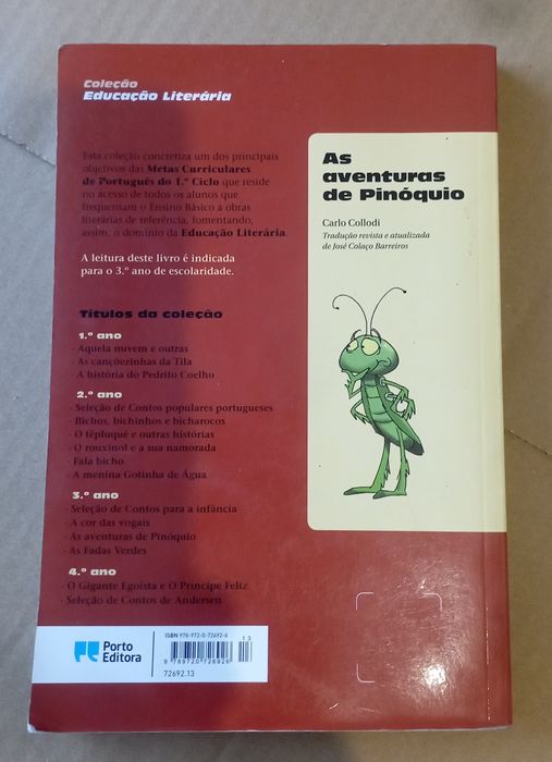 Livro "As Aventuras de Pinóquio"