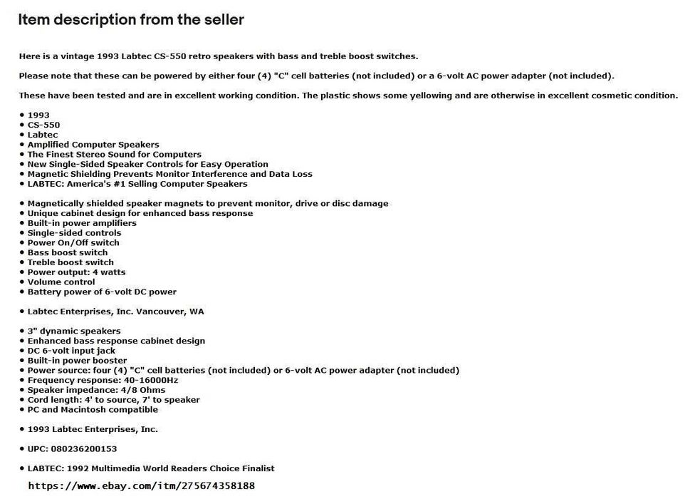Колонки Labtec CS-550 (акустика)