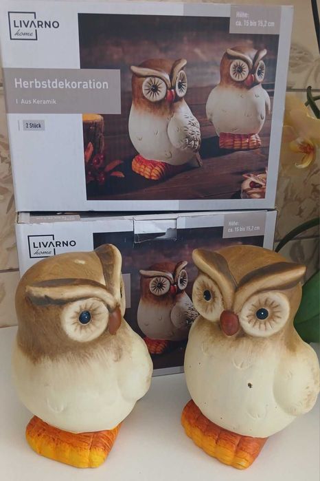 Набір декоративних статуеток ,,Сови". Livarno (Німеччина)