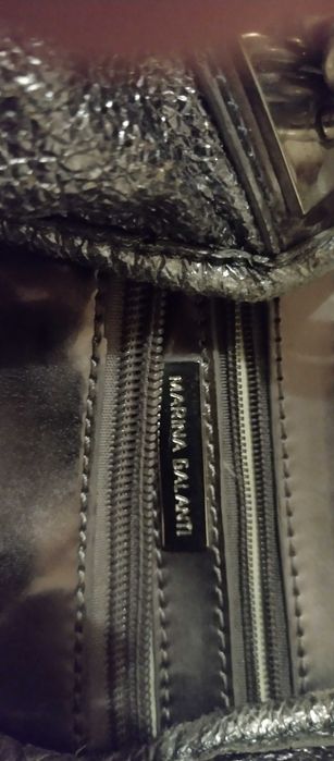 сумка сребристая  marina galanti, босоножки Италия