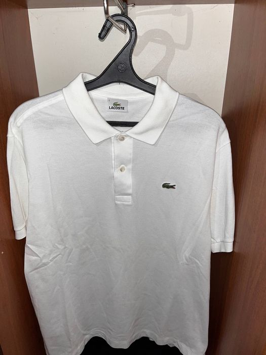 Поло Lacoste чоловіче біле, футболка поло