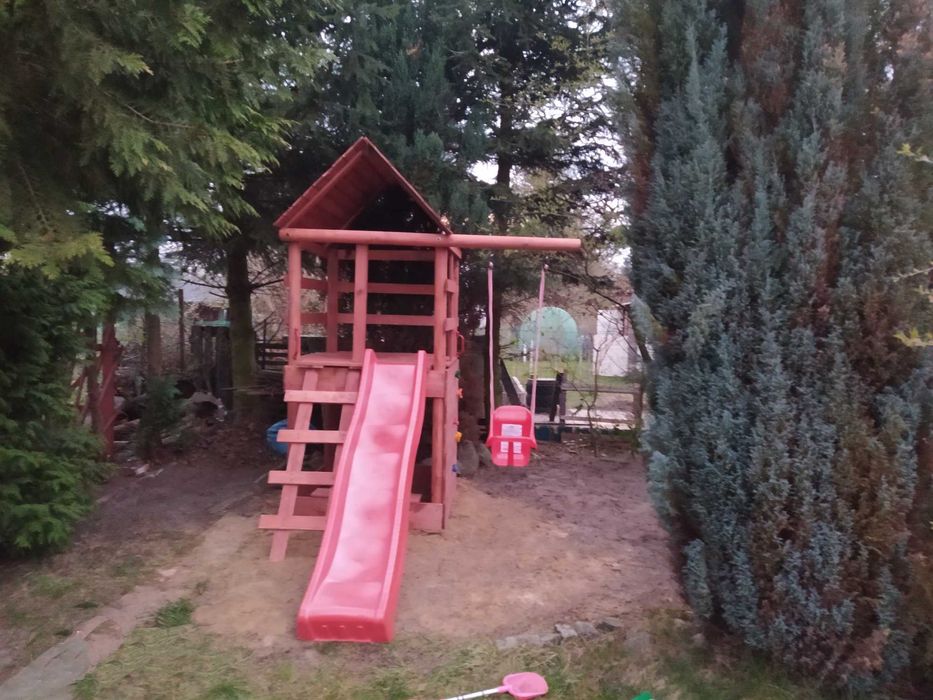 Drewniany Plac Zabaw do Ogrodu WIEŻA WOLNOSTOJĄCA ŚLIZG Ścianka
