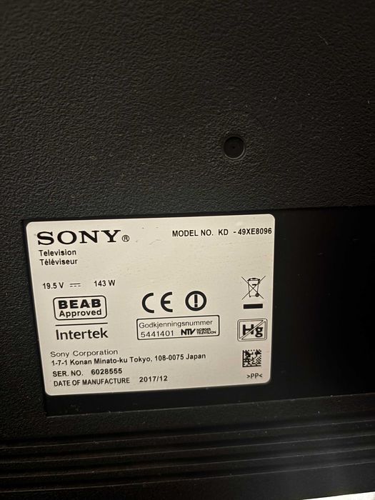 Televisor Sony Bravia 49KD - 49 polegadas em perfecto estado de funcionamento