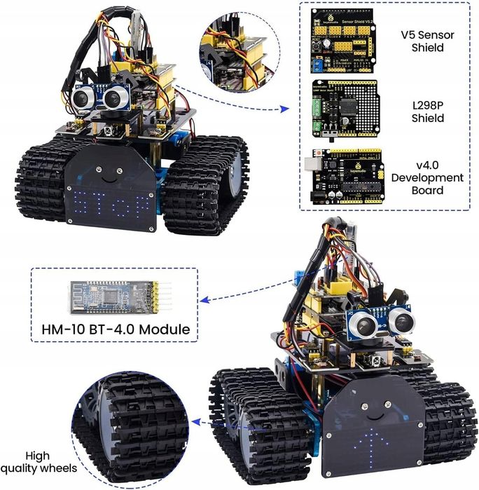 Robot do nauki zestaw 4WD IDE Tank edukacyjny robotyka mechatronika program