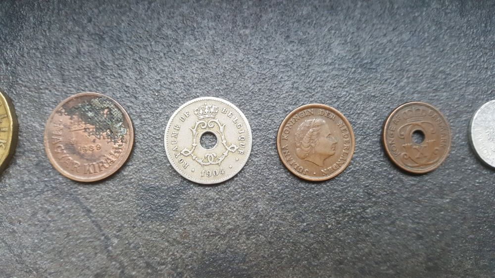Stare monety z różnych krajów Europy