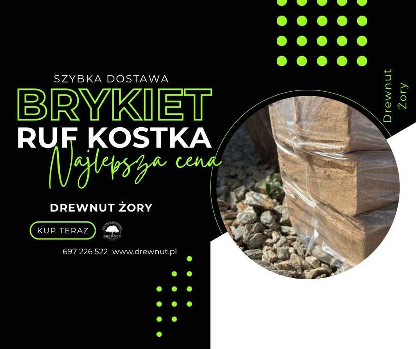 pellet NAJTAŃSZY oraz pellet drzewny Drewnut Feniks Olczyk Brykiet RUF