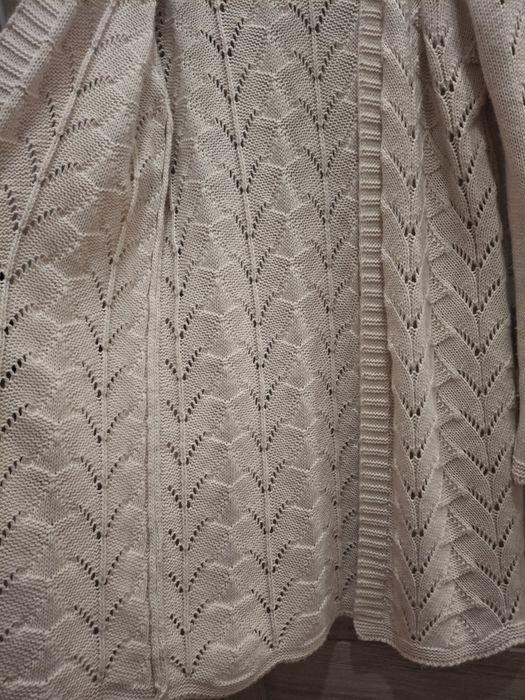 Sweterek włoski kardigan ażurowy beżowy 40/42