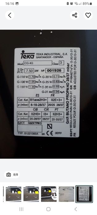 Placa encastra Teka a Gás