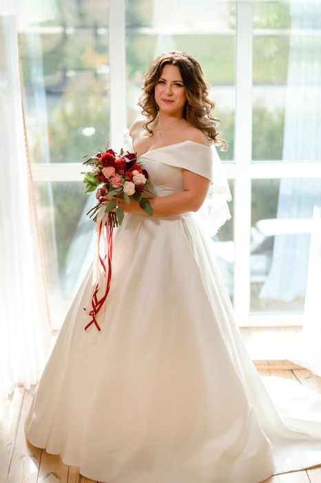 Свадебное атласное платье (Q атлас Чайка)