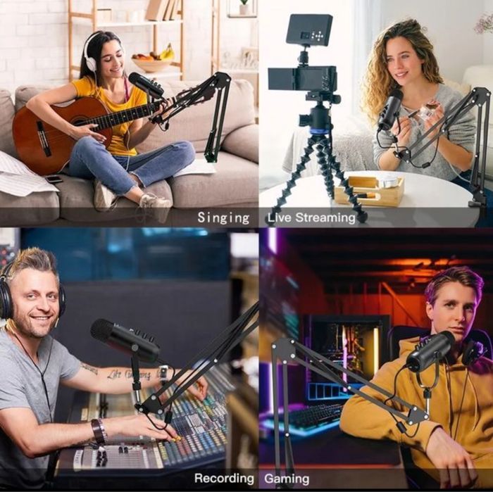 Kit de microfone com suporte profissional