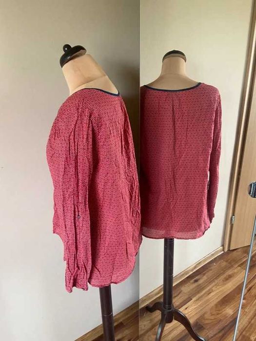 Wzory bluzka koszulowa bawelna bordo xxl 44 46 +size koszula basic