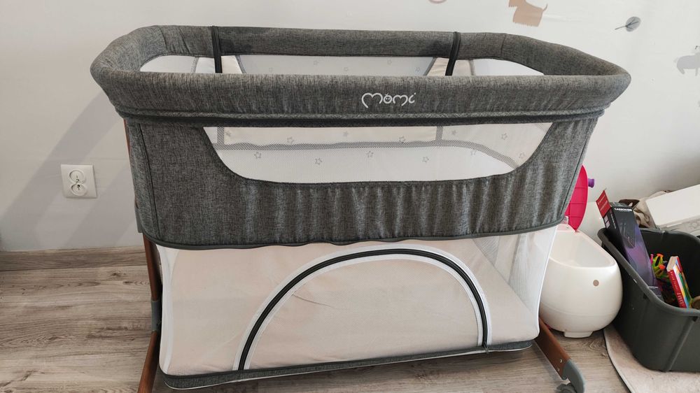 MoMi SMART BED łóżeczko dostawne 4w1 szare dostawka Zielona Góra • OLX.pl