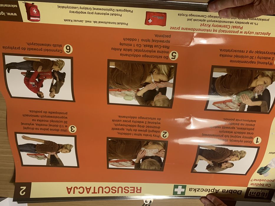 Plakat ( 6 sztuk) instrukcja pierwsza pomoc