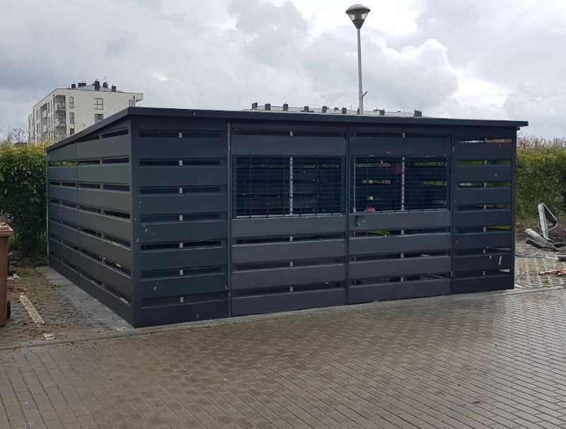 Wiata śmietnikowa 5x4, 5x5, 5x3 schowek blaszany CAŁA POLSKA