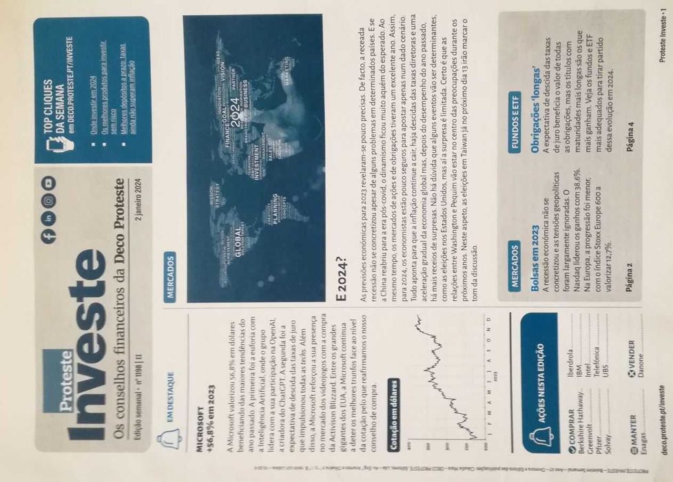 8 Boletins semanais da Proteste Investe (Deco)  4º trimeste de 2023