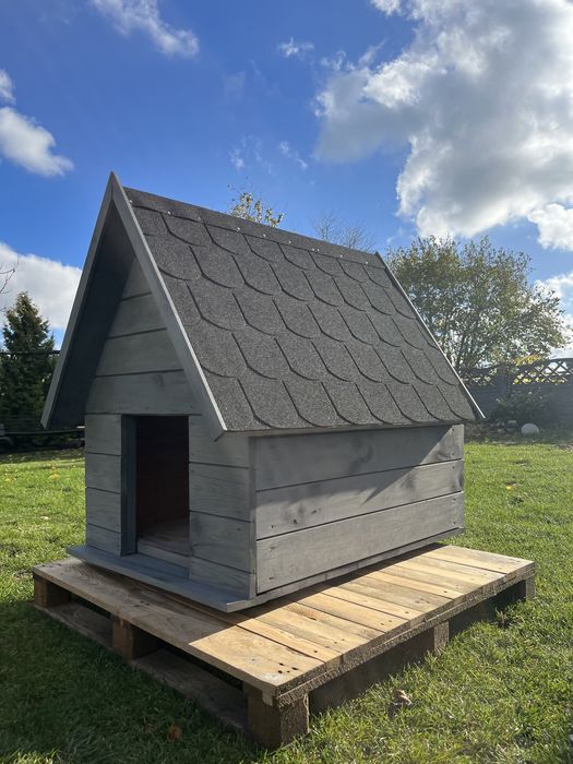 Drewniana buda dla psa ocieplona buda dla psa