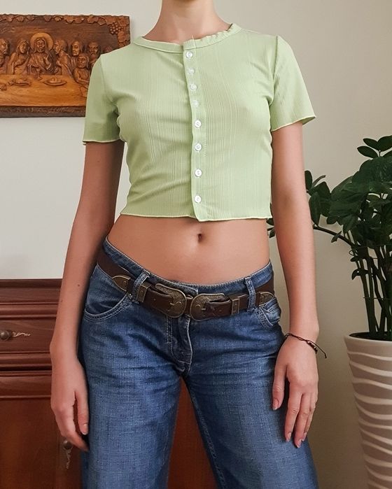 Zielona bluzka na krótki rękaw