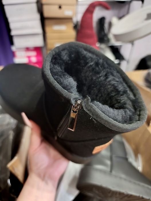 Уггі натуральний ЗАМШ на 34 35 36 37 38 38 жіночі чорні на молнії