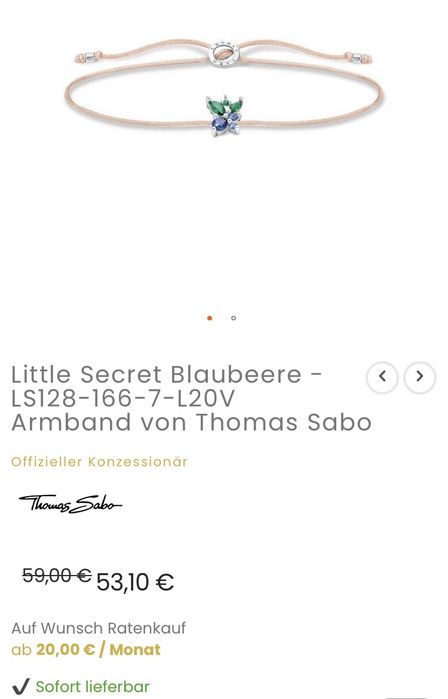 Браслет нитка Thomas Sabo Little Secret, срібло