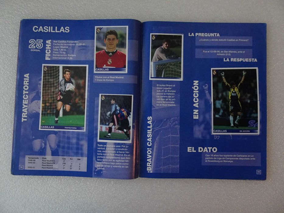 Caderneta de cromos de futebol completa Real Madrid 2000/2001 Panini