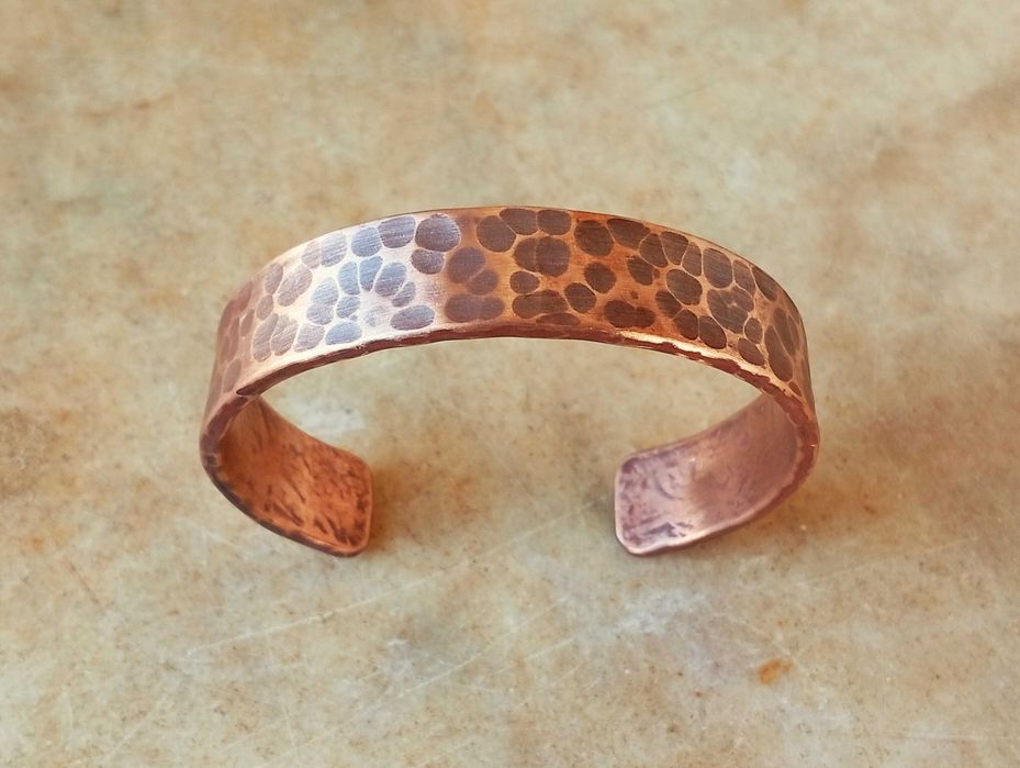 Pulseira de cobre verdadeiro, pesada 15X3mm. Pulseira terapeutica artesanal.
