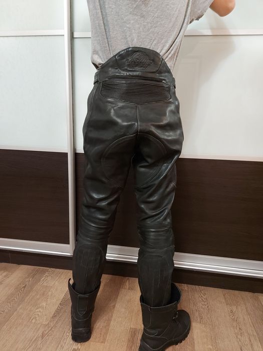 Штаны мото женские кожа