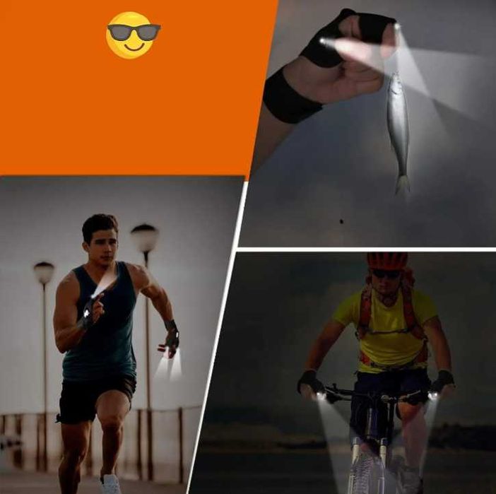 Conjunto de Luva LED De Ciclismo Iluminação Durável NOVO ENVIO GRÁTIS