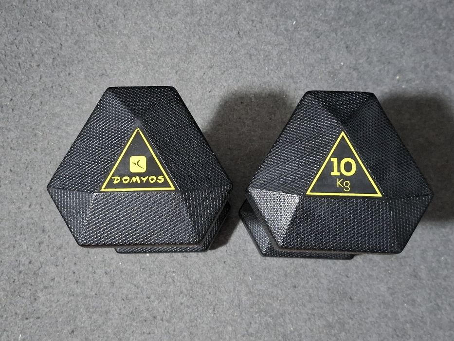 2 Halteres hexagonal 10kg cada em bom estado.