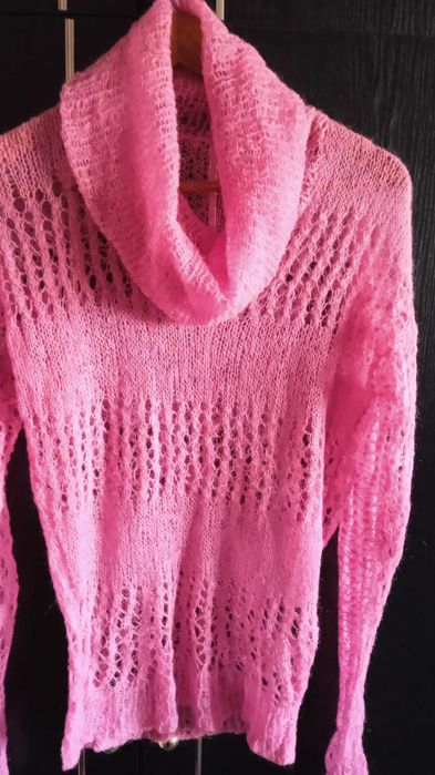 Светр павутина ручної роботи з коміром хомут.