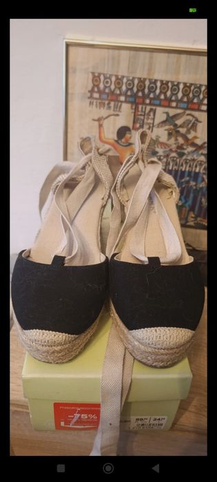 Espadryle na koturnie 38