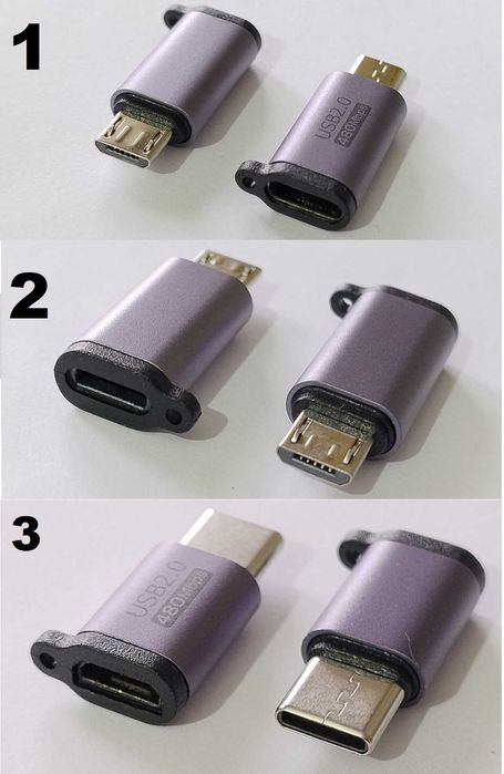 Перехідник адаптер Micro-USB Mini-USB Type-C Lightning переходник USB