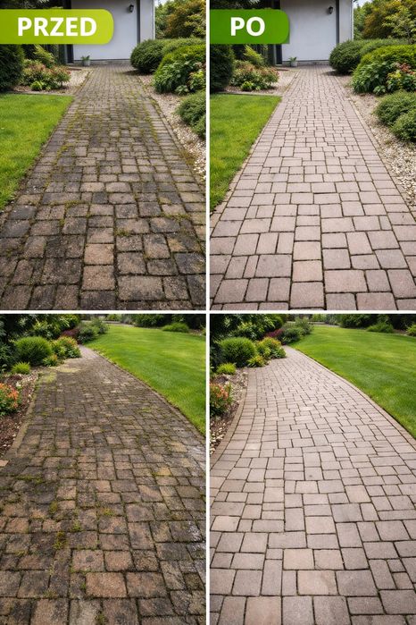 Mycie kostki brukowej, tarasów,