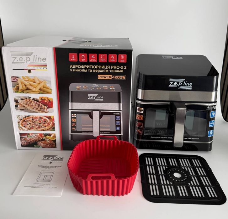 Аерогриль з віконцем на 13л и 4200Вт Zepline ZP-00343 на 12 програм