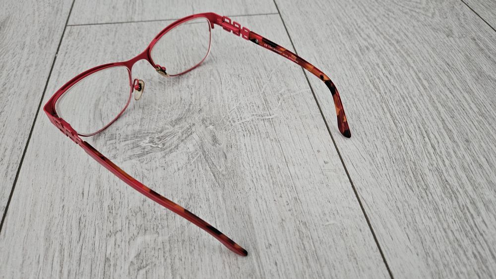 Oprawka okulary korekcyjne -2,50 -3.00 czerwone stylowe