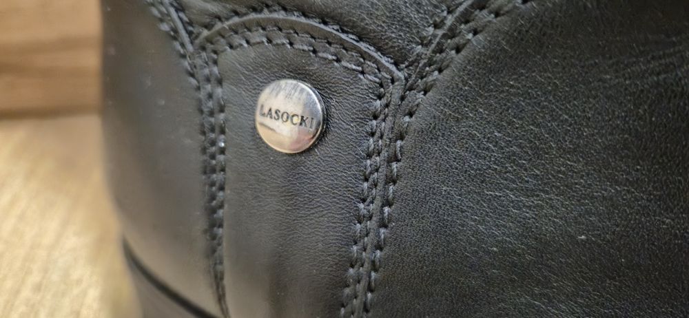 Kozaki oficerki Lasocki skórzane ocieplane