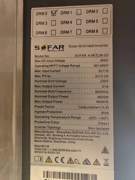 Inversor SOFAR 4.6KTLM-G2