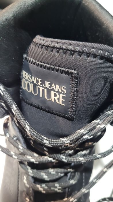 Buty sportowe sneakersy za kostkę czarne Versace Jeans Couture