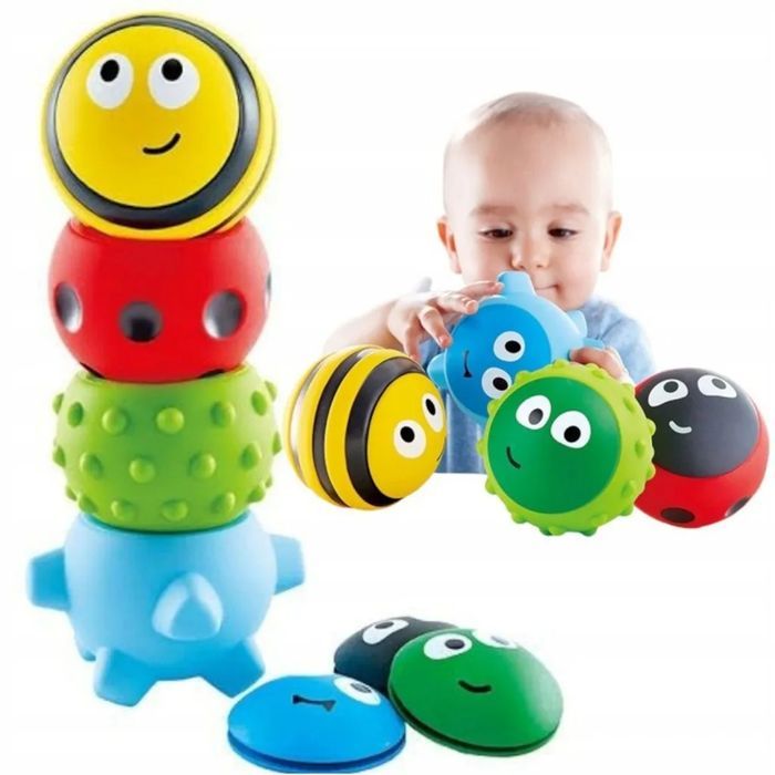 Gumowe Piłki Piłeczki Sensoryczne Owady A008