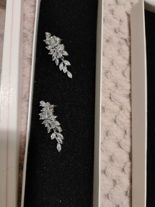 Zestaw kolczyki plus bransoletka ślubna