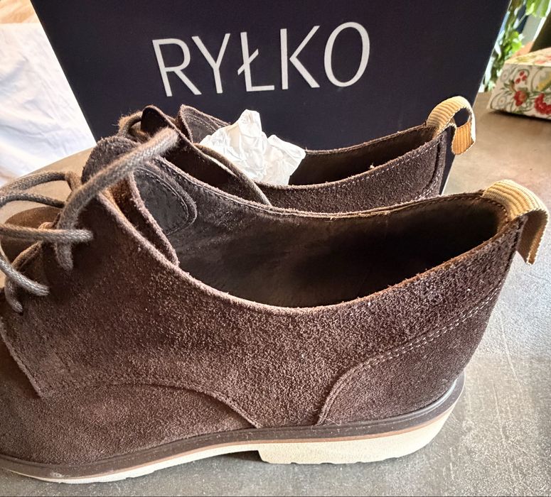 Półbuty Rylko rozm. 41, welur, brazowe