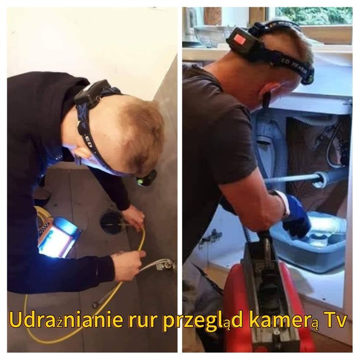 Hydraulik Udrażnianie Rur przegląd kamerą Tv Wuko zadymianie Rur