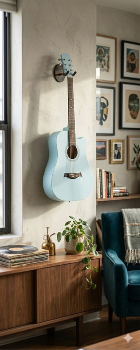 Новая акустическая гитара Sky Blue — стильная и удобная