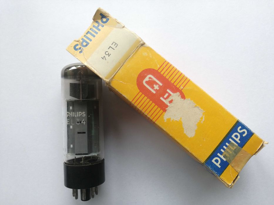 Válvula vintage EL34 Philips, nova NOS