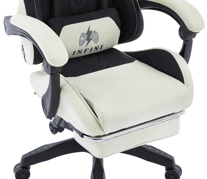 Fotel do biurka ThrustX Kremowy Tkanina Styl i Ergonomia Gaming