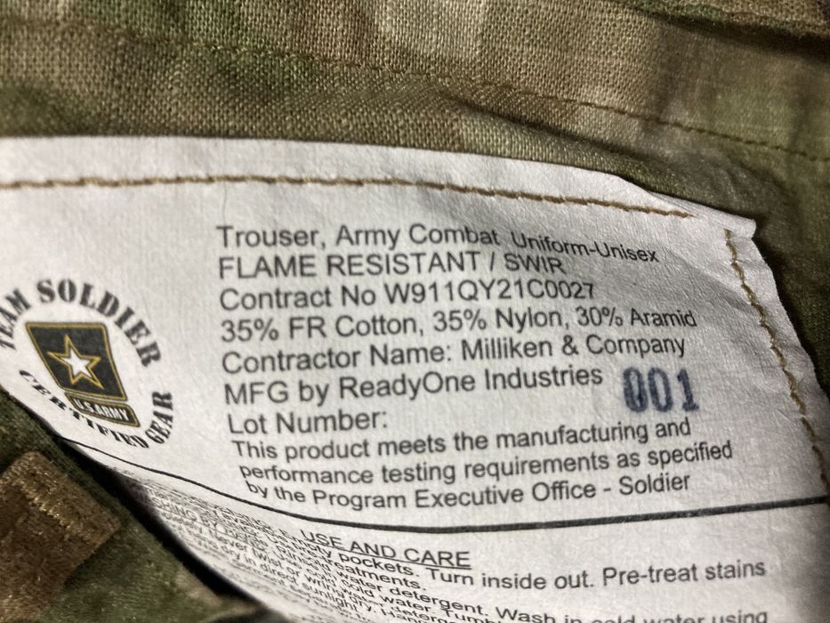 Вогнестійкі штани армії США Army Combat Uniform FR S M L