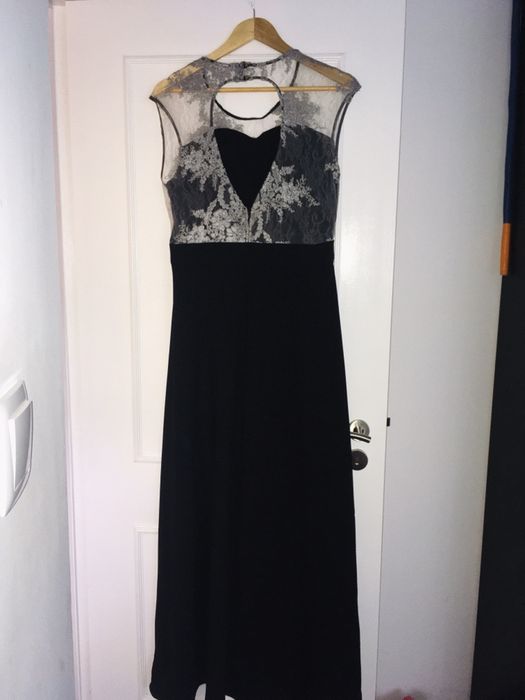 Vestido preto e prateado