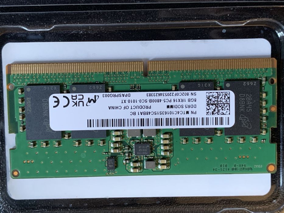 Оперативна памʼять Crucial DDR5 16GB (2x8GB) 4800MHz SODIMM