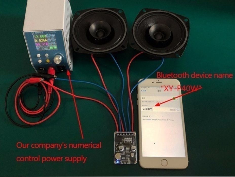 Усилитель мощности Bluetooth 5.0. 2*40W.Блютуз приёмник. DC 12-24 V.