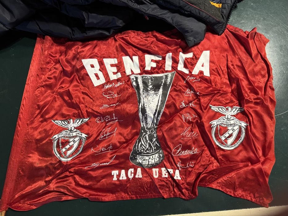 Bandeira benfica final taca uefa 1982 vintage
