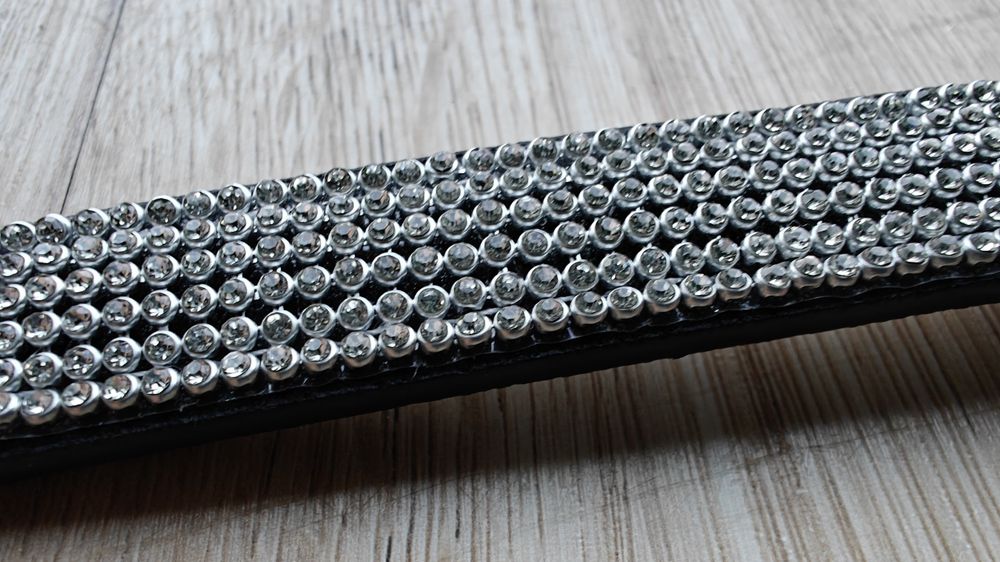 Obroża z cyrkoniami na malutkiego pieska 25 cm